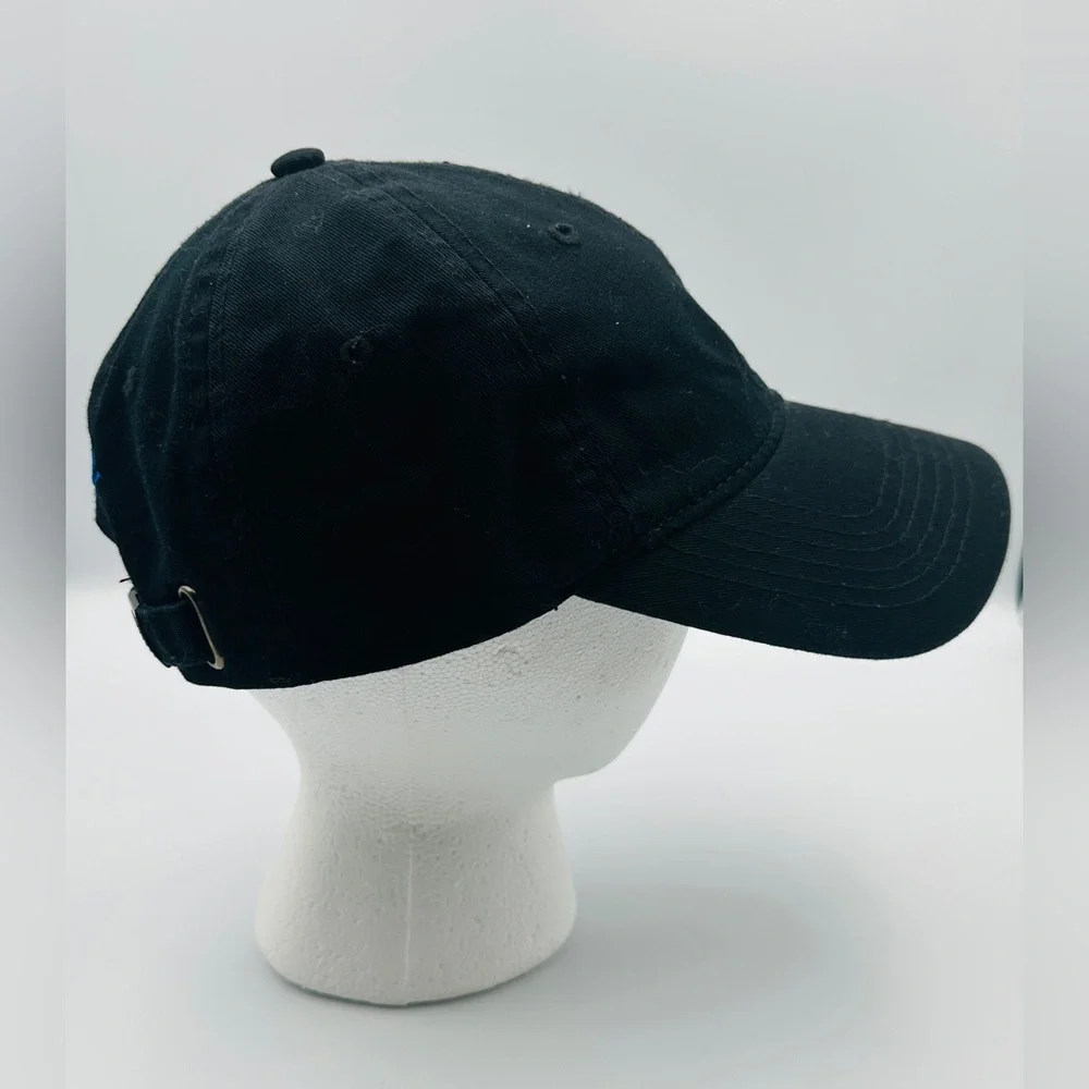 U.S. Polo Association Black Cotton Baseball Cap Hat W/ Blue Embroidered Logo